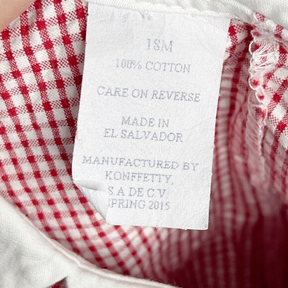 Betti Terell Size 18 Month Sailboat‎ Shift Dress Red Gingham Seersucker Appliqué - Picture 5 of 7